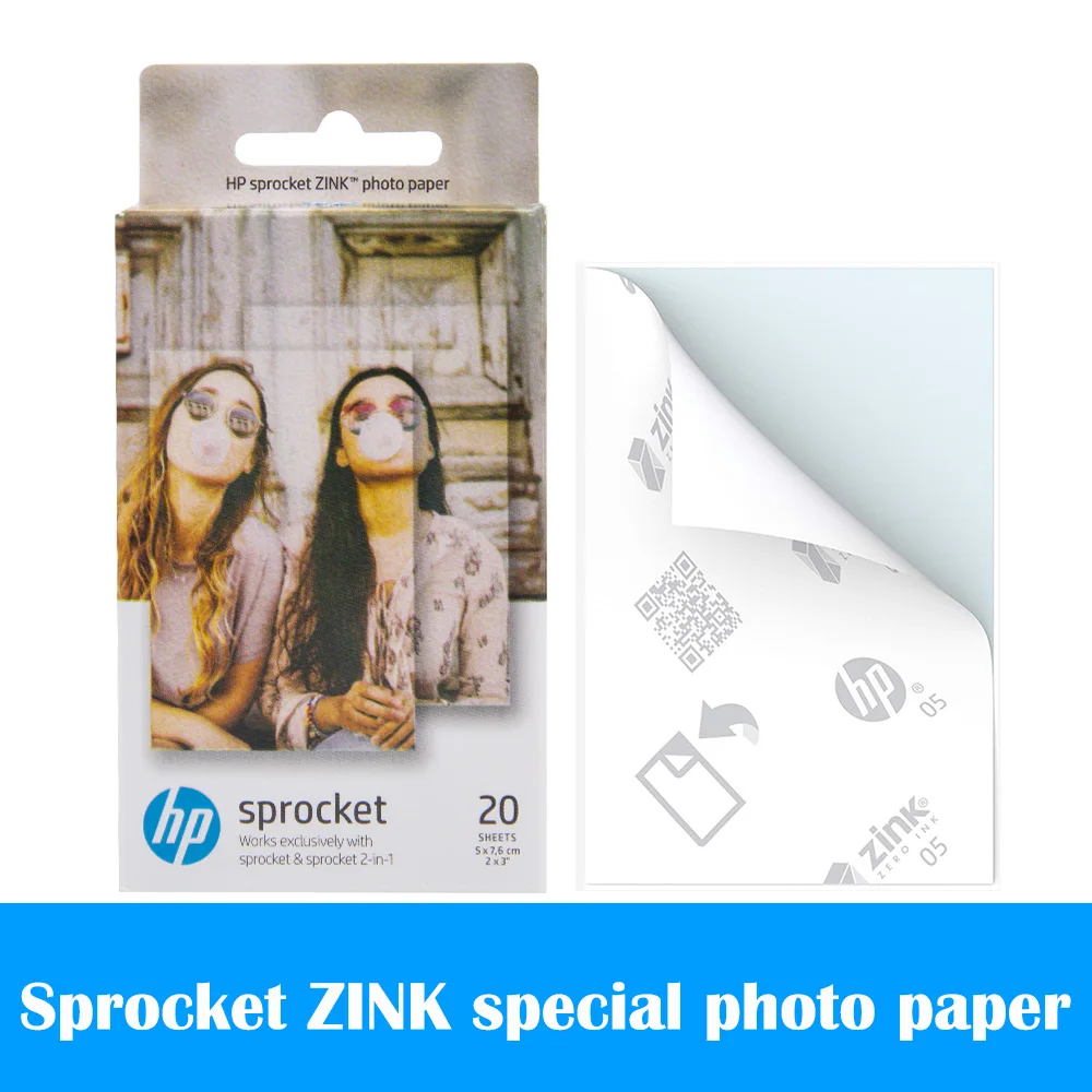Фотобумага Sprocket Zink 20 листов 2x3 дюймовый для HP звездочка или Звездочка 2 в 1
