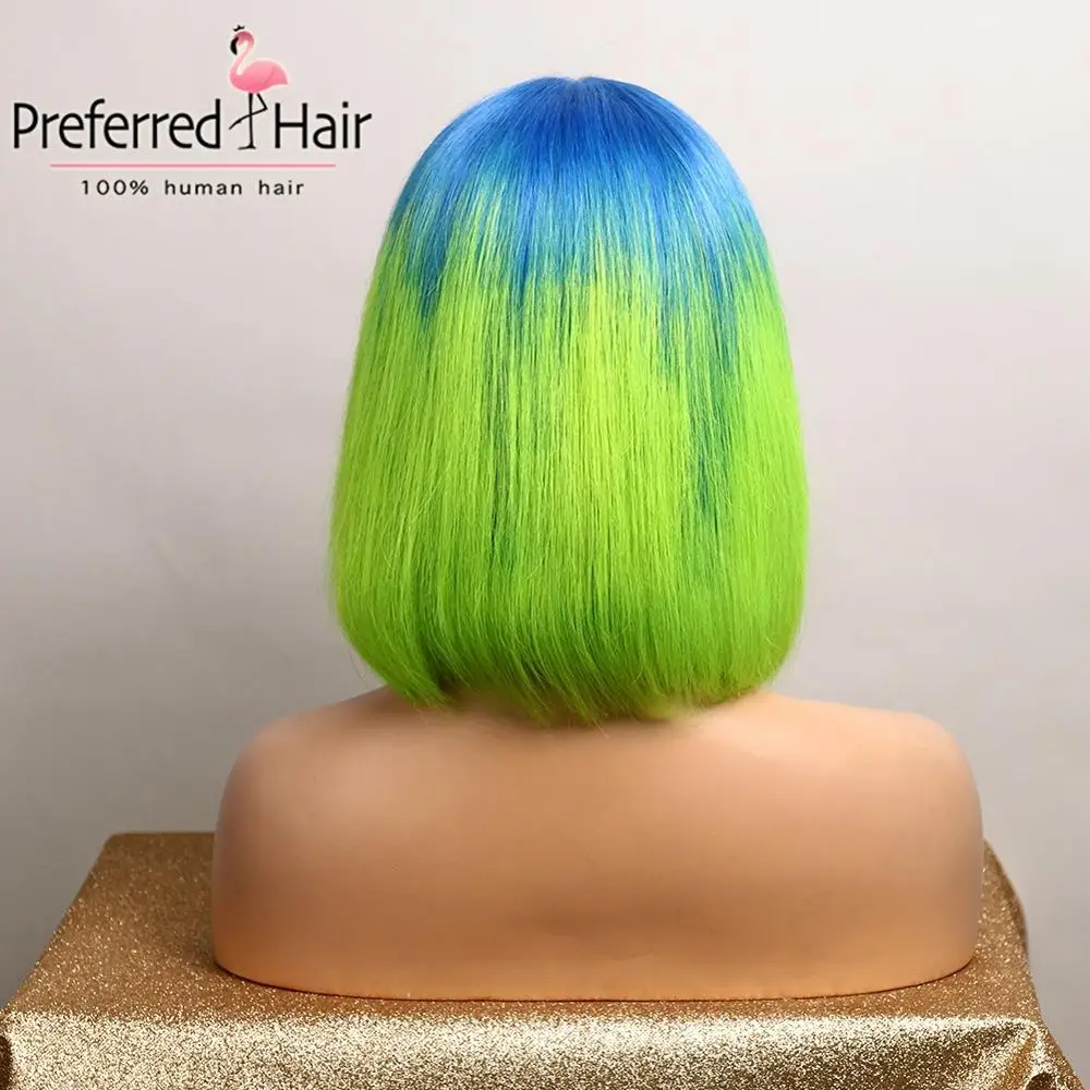 Preferred13x4Remy Омбре кружевной передний парик бразильский Боб кружевные передние парики предварительно выщипанные короткие кружевные передние человеческие волосы парики для черных женщин