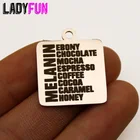 Амулет меланин из нержавеющей стали, подвески для женщин афро, подвеска с зеркальной поверхностью с высокой полировкой, 10 шт.лот