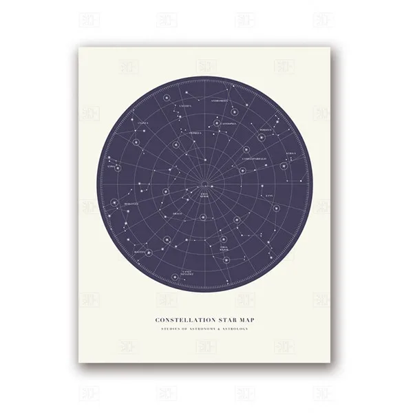 

Constellation Map Universe Canvas Art Painting Picture Galaxy DIY Gift Print Modern Minimalist Poster Home Room Wall Art Decor