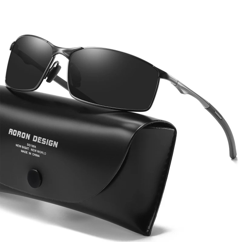 

Солнцезащитные очки поляризационные для мужчин и женщин, Классические зеркальные очки для вождения на открытом воздухе, очки с металлическ...