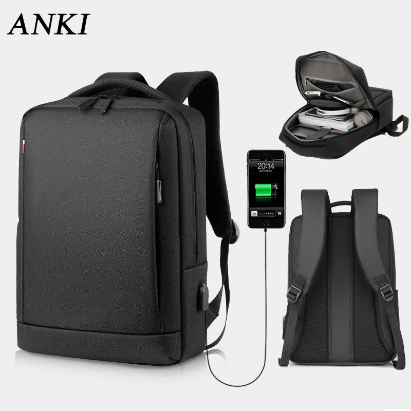 Мужской рюкзак с USB зарядкой для Macbook air Pro 13 15 сумка ноутбука Lenovo hp Dell 14 6 дюйма