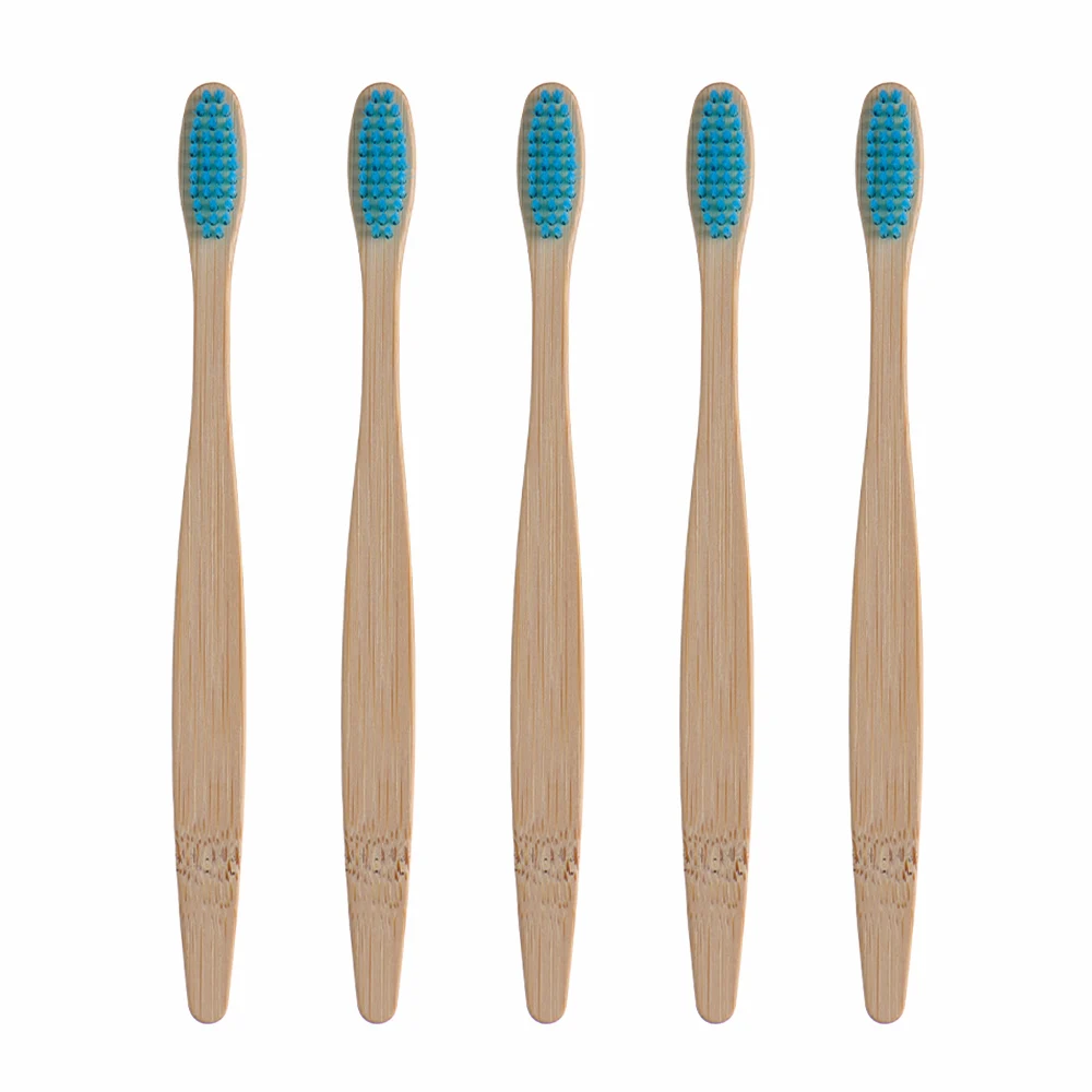 Blue 5Pcs With Box 1/5 шт экологическая зубная щетка с бамбуковым углем для ухода за полостью рта, для чистки зубов, эко, средняя мягкая щетина, щетки - Цвет: Blue 5Pcs With Box