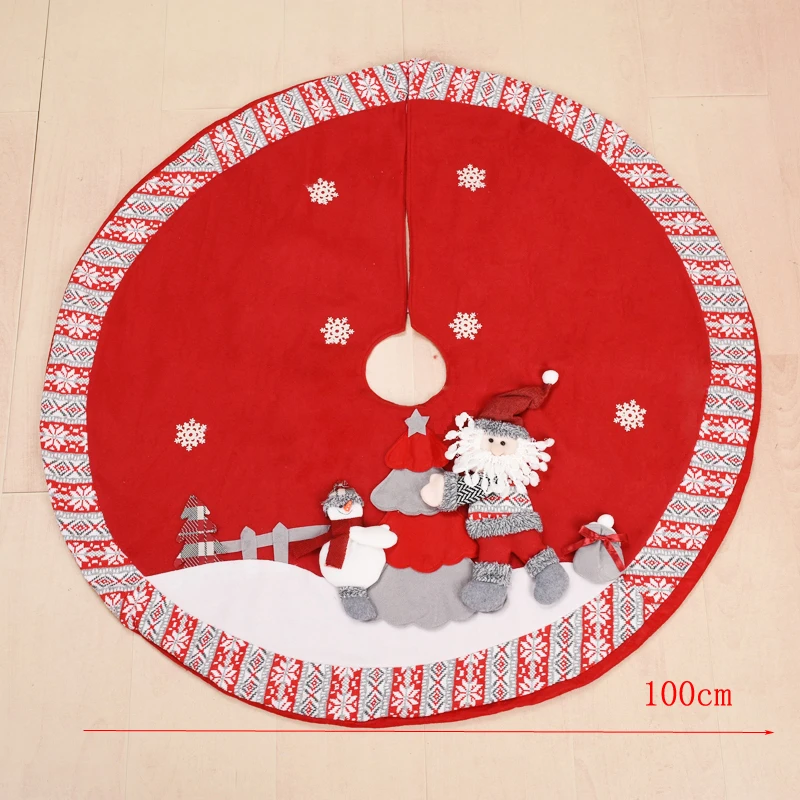 SDZS266 Santa Claus Санта-Клаус Снеговик Рождественская елка юбка ковер decoracion navidad Рождественская елка украшения falda arbol de navidad merry christmas - Цвет: SDZS266 Santa Claus