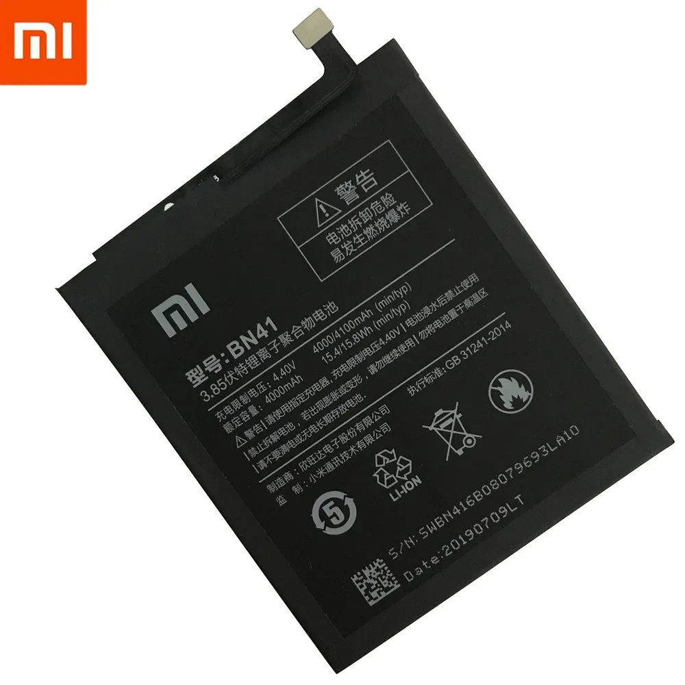 Xiao mi Real 4100 мАч BN41 Аккумулятор для Xiaomi Redmi Note 4 MTK Helio X20/Note 4X Pro MTK Helio X20+ инструмент