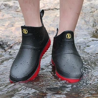 men rubber rain shoes slip on waterproof low heel tube pvc rain boots work 2021 hot sale mens boots galoshes