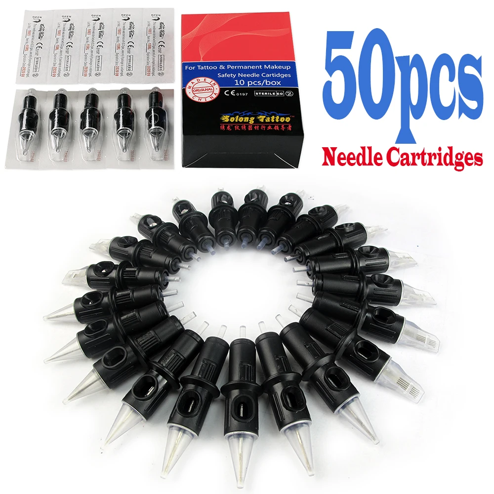 

50 шт одноразовые силиконовые стерилизованные ястреб татуировки иглы картриджи для лайнера шейдера