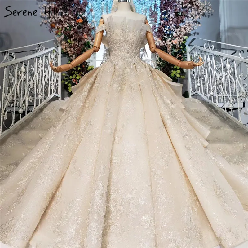 Шампанское с открытыми плечами сексуальные свадебные платья 2021 ручной работы