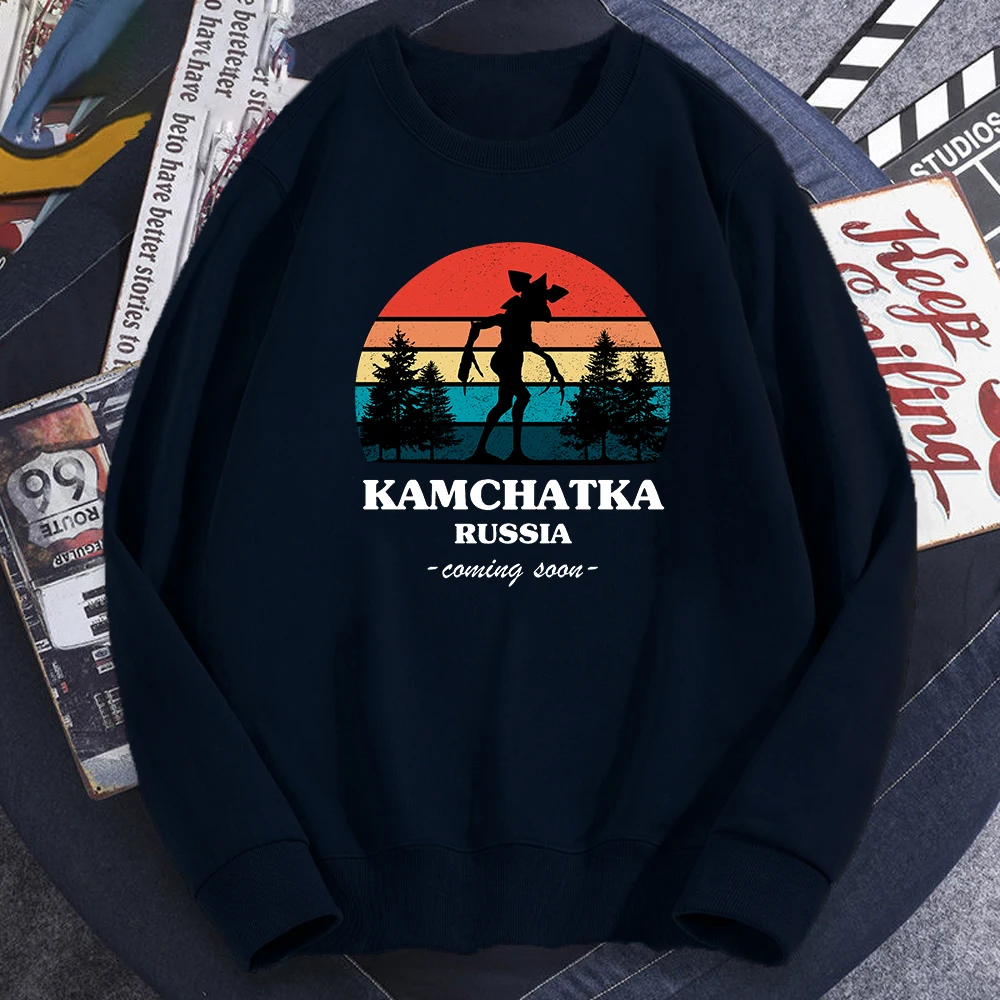 

Свитшот мужской с круглым вырезом, худи с принтом «очень странные дела», длинный рукав, винтажный простой пуловер, в стиле 90-х