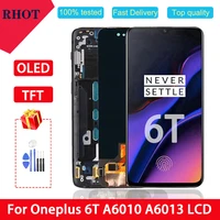 100 tested 6 41 amoled lcd display with framefor oneplus 6t a6010 a6013 lcd display touch screen digitizer assembly replaceme