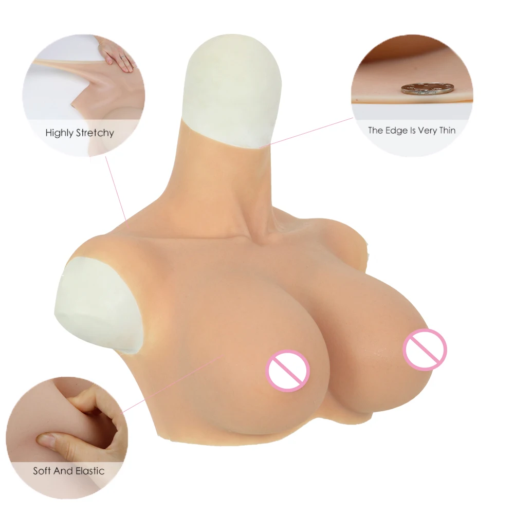 Realistic Silicone Fake Boobs Breasts Shemale Wide Shoulders Full-size Silicone Filled Transgender Breasts