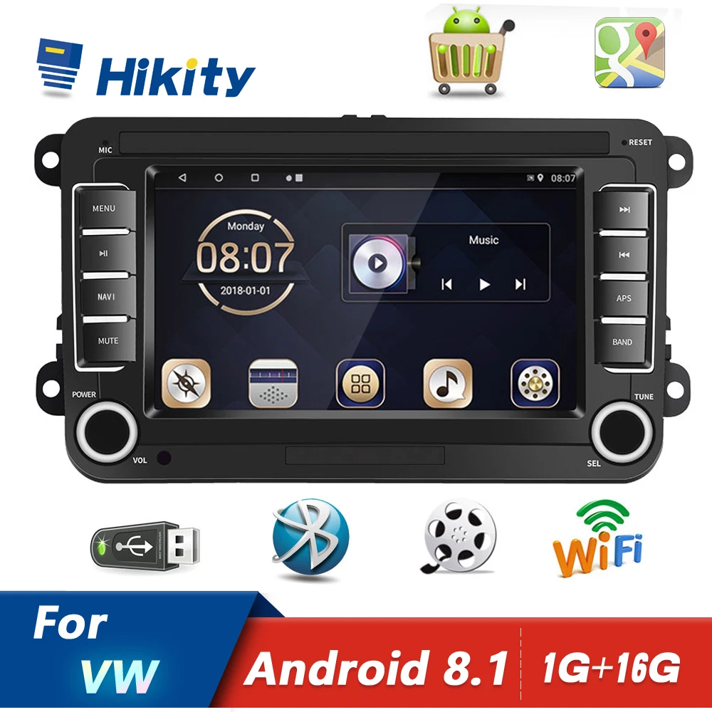 Автомагнитола Hikity 2 Din Android 8 1 GPS для VW/Volkswagen/Golf/Polo/Passat/b7/b6/SEAT/leon/Skoda|Автомагнитолы| |
