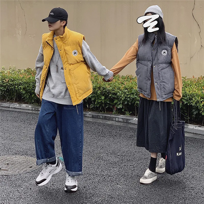 Новинка Зима 2019 мужской вельветовый хлопковый жилет парная свободная теплая