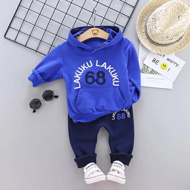 Toddler Cotton Tracksuit Autumn Baby Hooded Jacket Sets Children Boys Girls Cartoon Clothes Fashion Kids Hoodies Pants 2Pcs/set | Детская