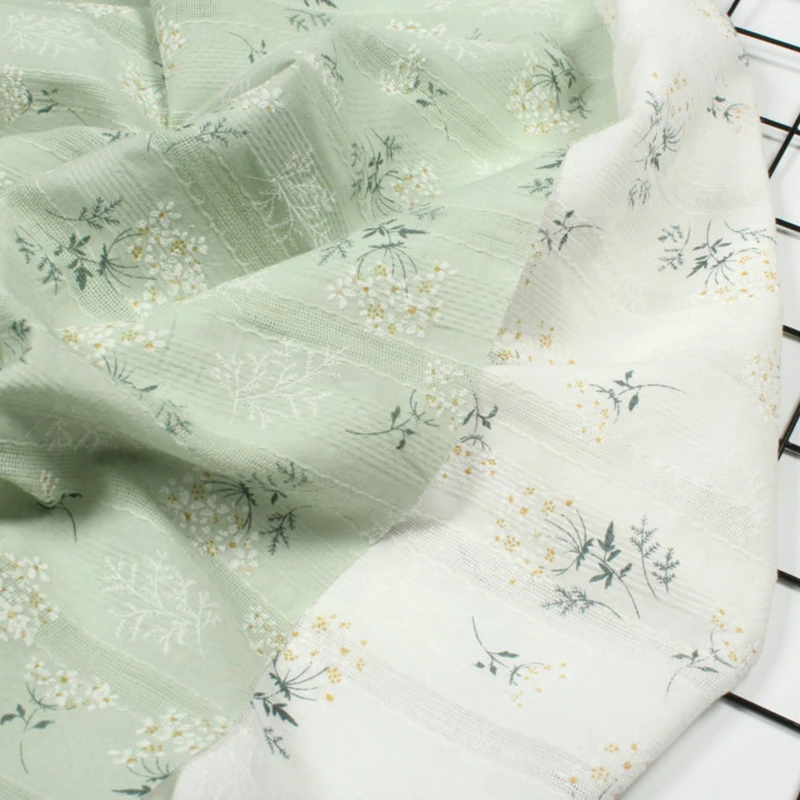 

Cotton Fabric embroidery 3D printing jacquard fabric for DIY Fashion summer Dress making material