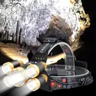 Индукционный налобный фонарь с датчиком зума, охотничий налобный фонарь с зумом для рыбалки, фонарь для кемпинга