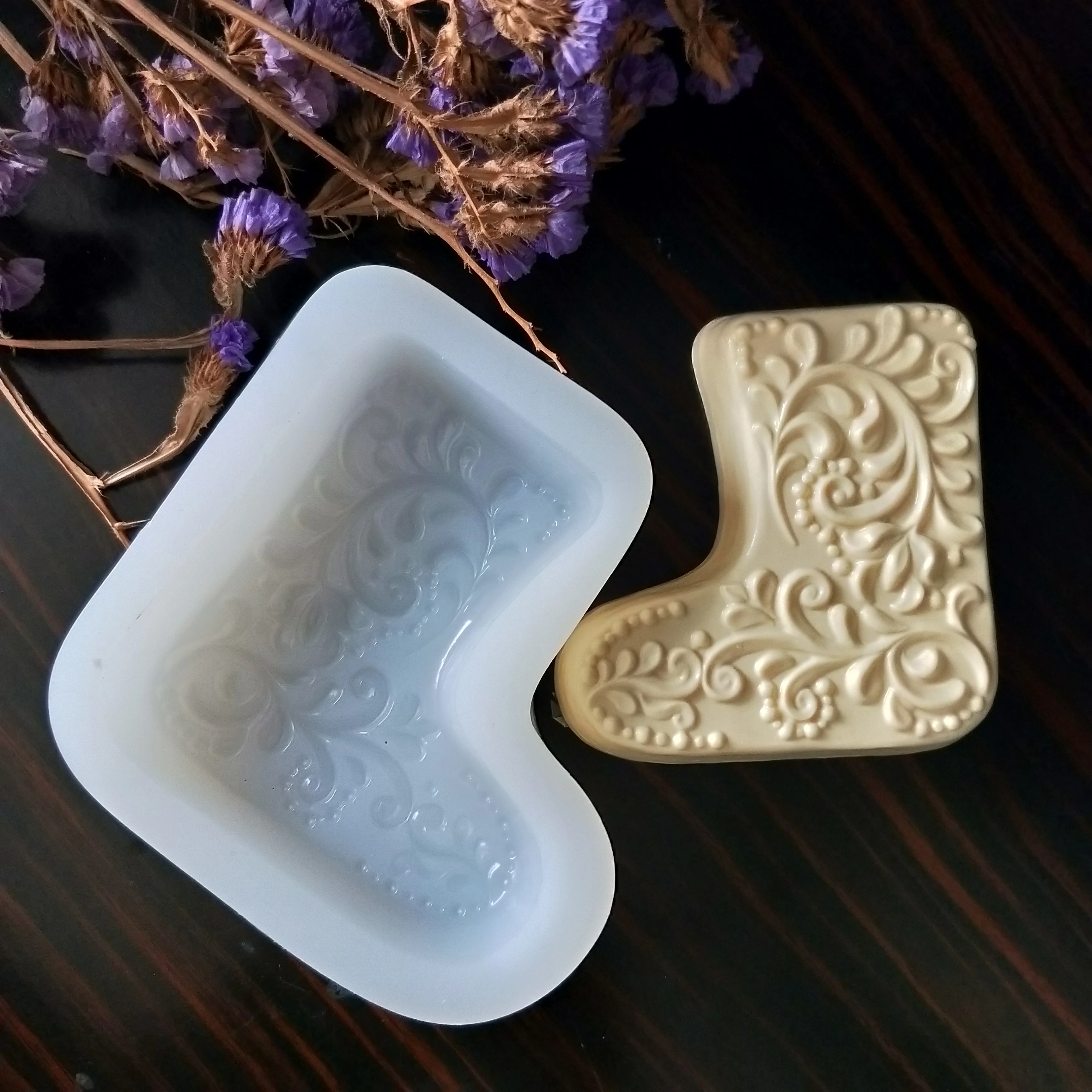 Силиконовая форма для помадки Рождественское украшение чулок мыла ручной работы