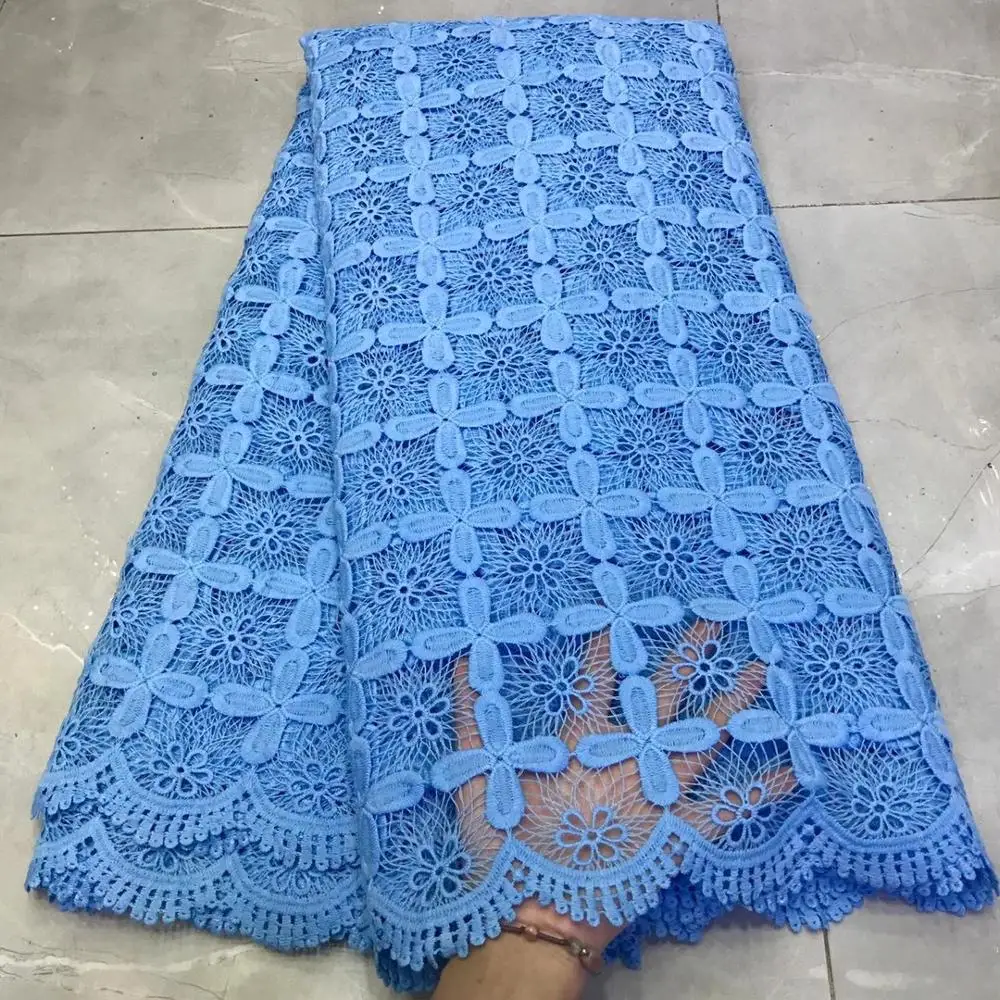Newest Nigerian Water Soluble Lace Fabric 5 Yard Soft Guipure Lace Fabric top quality African Cord Lace ML8953
