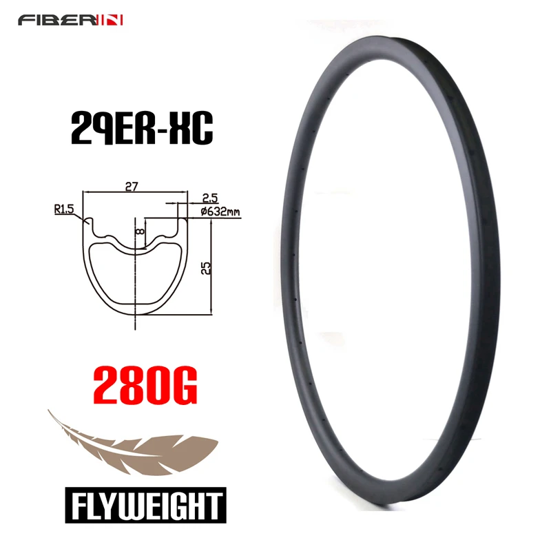 Колесный карбоновый обод Flyweight 270 г только 29er для горного велосипеда 24H 28H 32H XC Cross