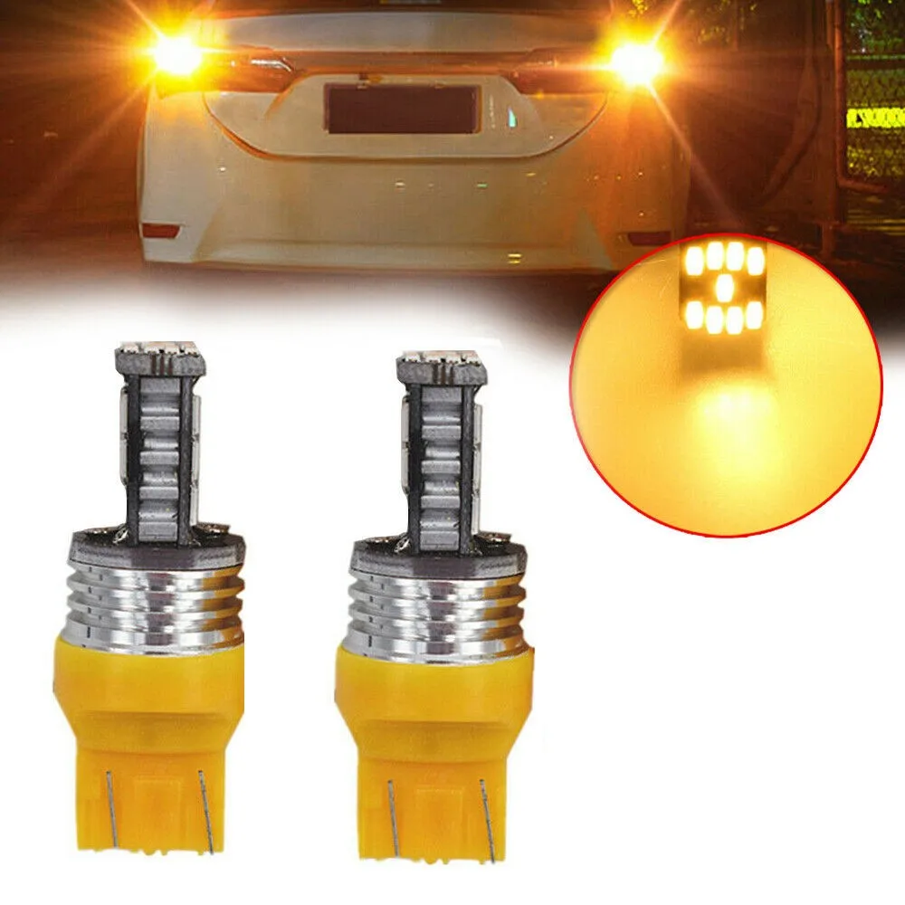 

2× Car T20 Led Amber Canbus 7440 Turn Signal Light WY21W Bulb Tail Light 45SMD Signal Indicator Lamp Warning Tail Light