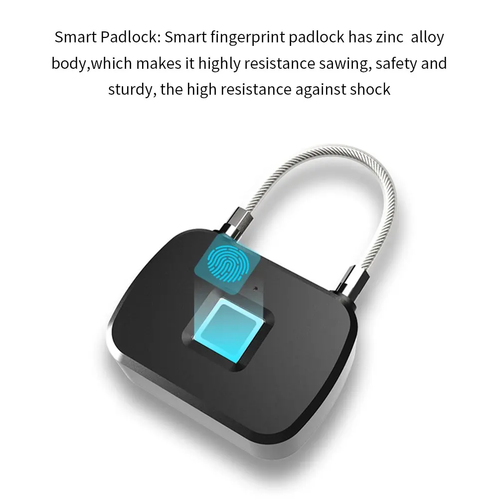 

Hot Keyless Smart Fingerprint Lock Security Smart Lock Anti-Theft Security Padlock Door Luggage Case Gym Fingerprint Lock L13