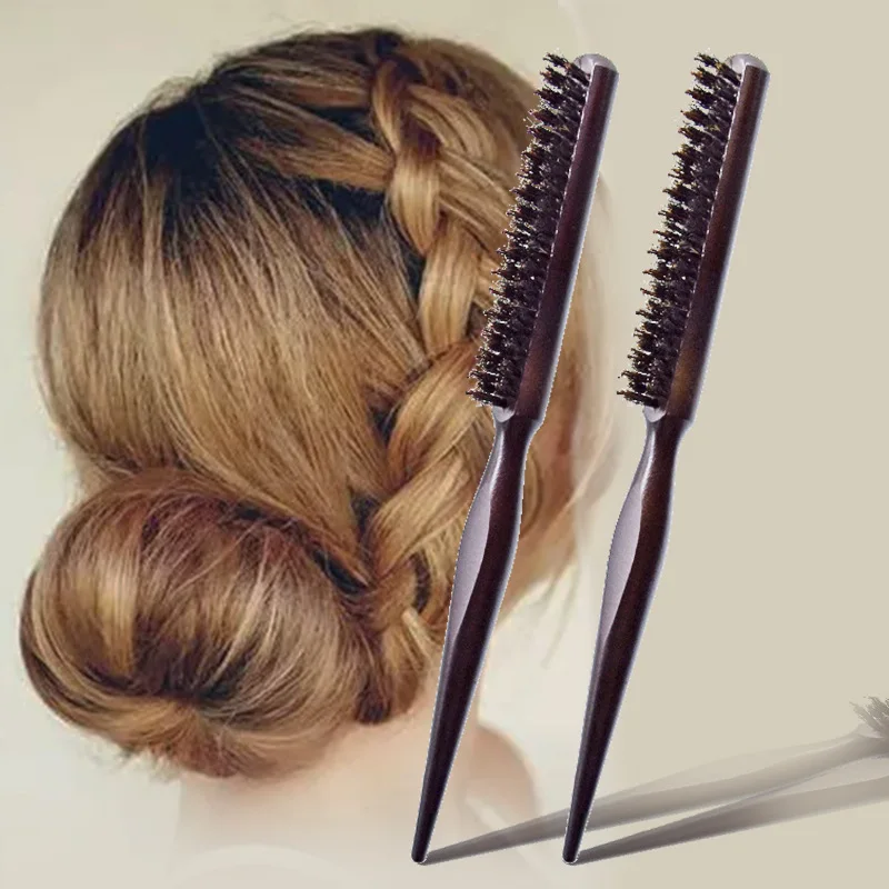 Расчески для волос 3 ряда расческа с натуральной щетиной и деревянной ручкой