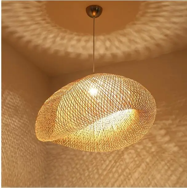 Подвесная лампа из скандинавского дерева кухонный бамбуковый светильник