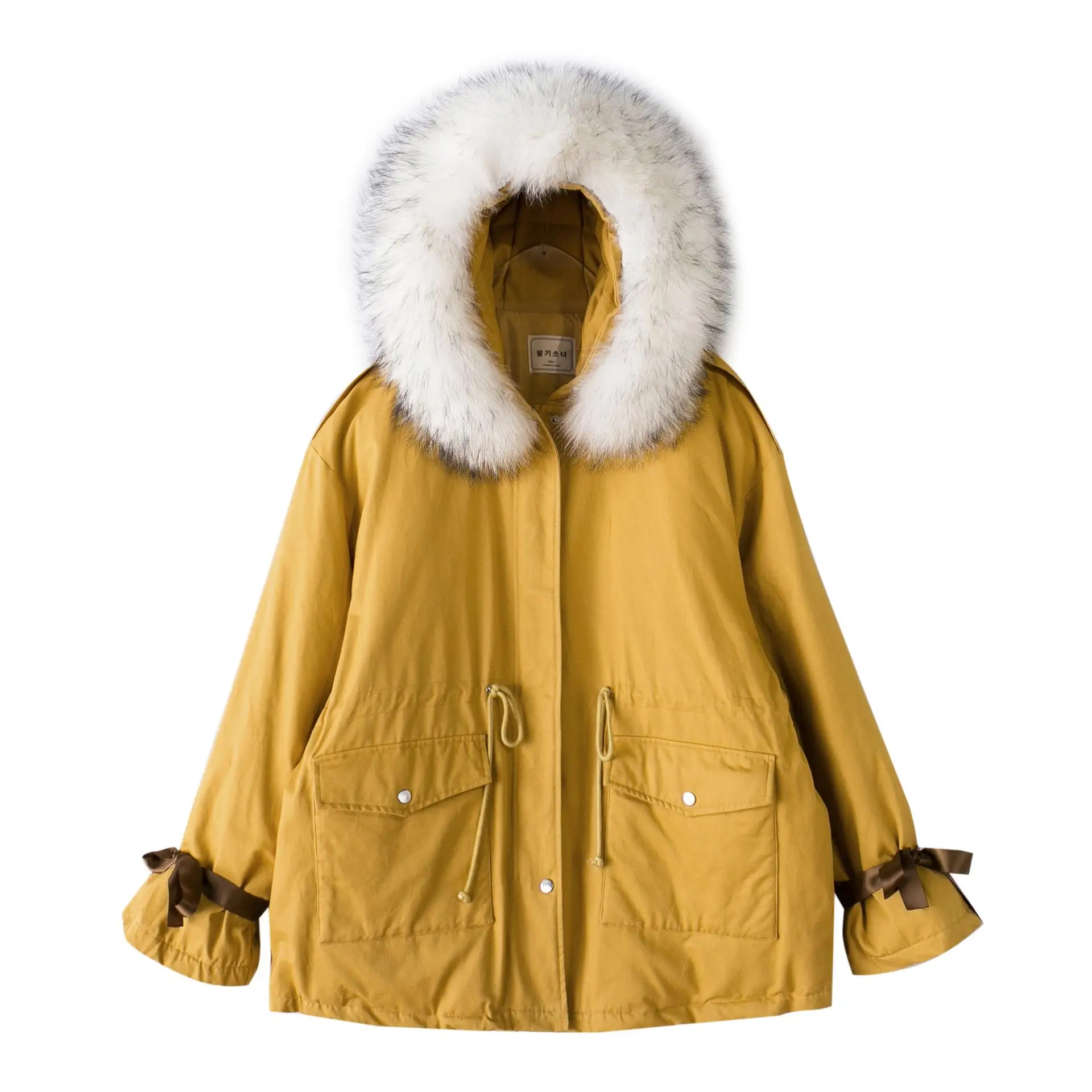 Новинка зимы 2019 корейское короткое модное свободное тонкое пальто большого