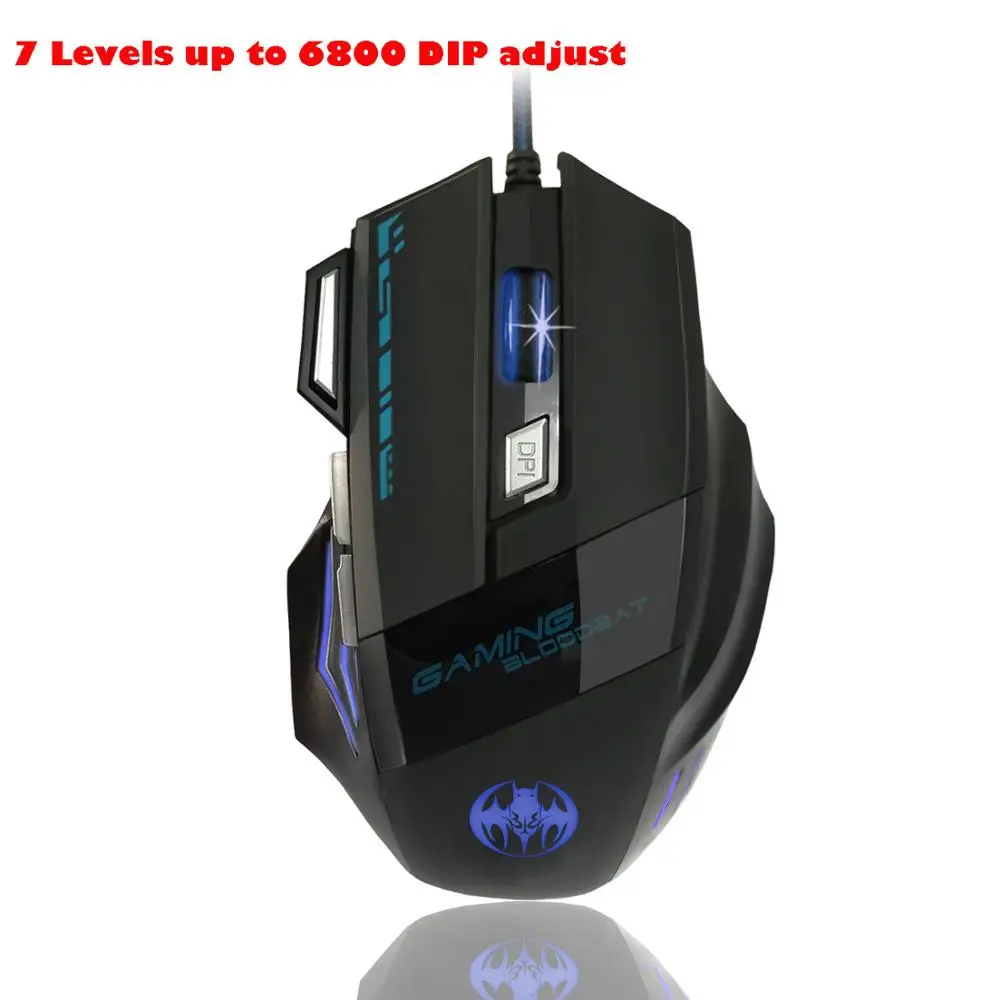 Проводная игровая мышь 7 клавиш 7 уровней 6800 dpi оптическая мышь игровая компьютерная мышь светодиодный свет большая мышь для ПК для игры в войнушки