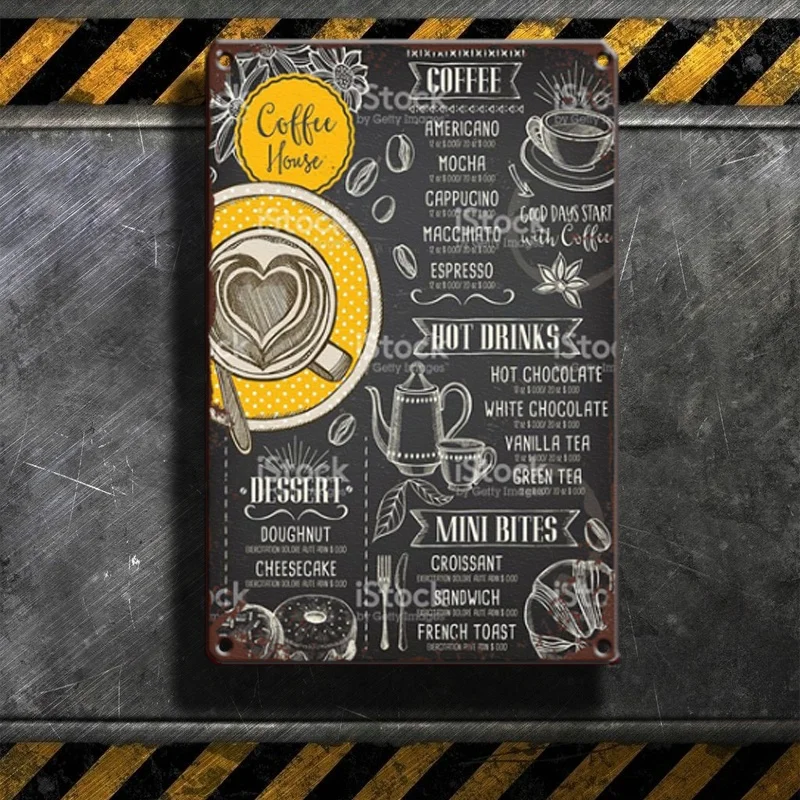 

Coffee Metal Sign Tin Art Painting Wall Decor