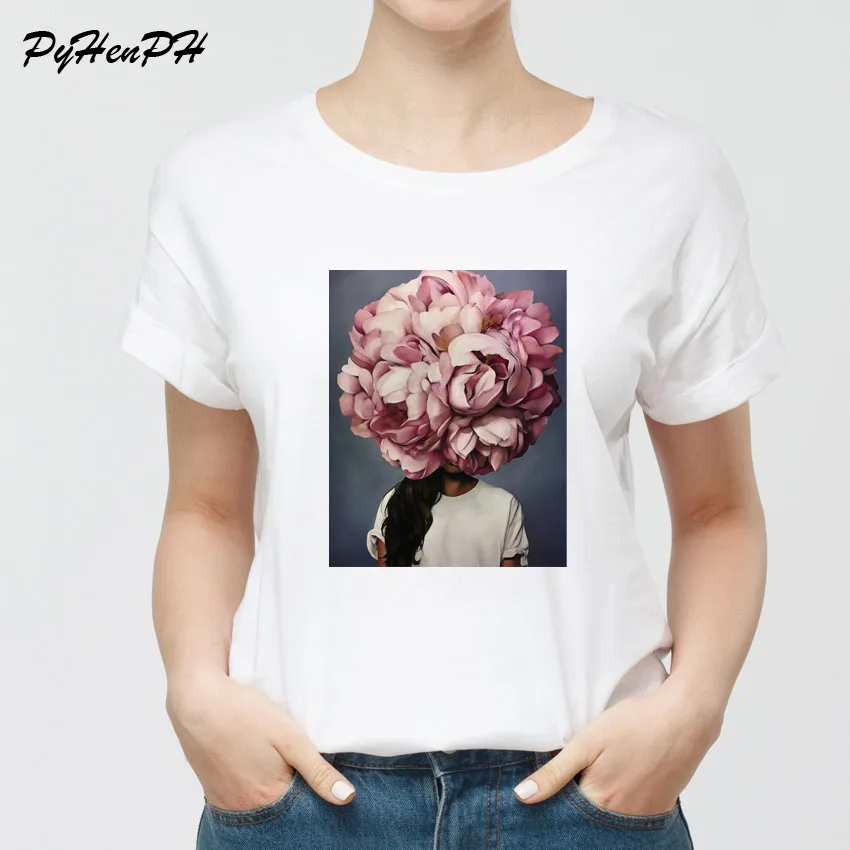 ERNESTNM Новое поступление Харадзюку эстетика женская футболка сексуальные цветы