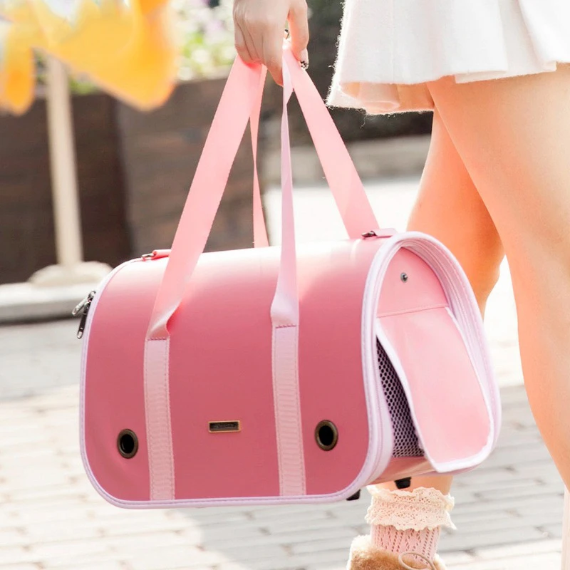 

Собака Сумки из натуральной кожи Портативный складной кошка сумки анти штранг-прессования дышащий Собаки Сумка на одно плечо для путешеств...