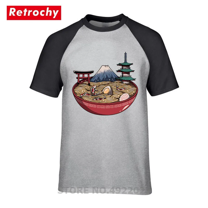 Обувь в японском стиле Харадзюку на Ramen кои Мужская футболка летняя одежда