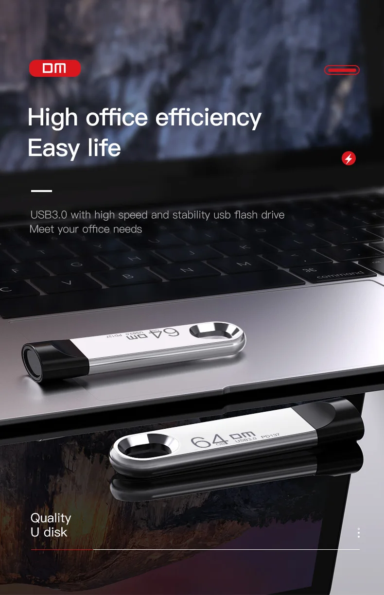 DM USB флеш-накопитель 128 ГБ, металлическая Флешка USB 3,0, карта памяти 64 ГБ, флеш-накопитель, реальная емкость 32 ГБ, USB флешка 512 ГБ, usb диск 256 ГБ