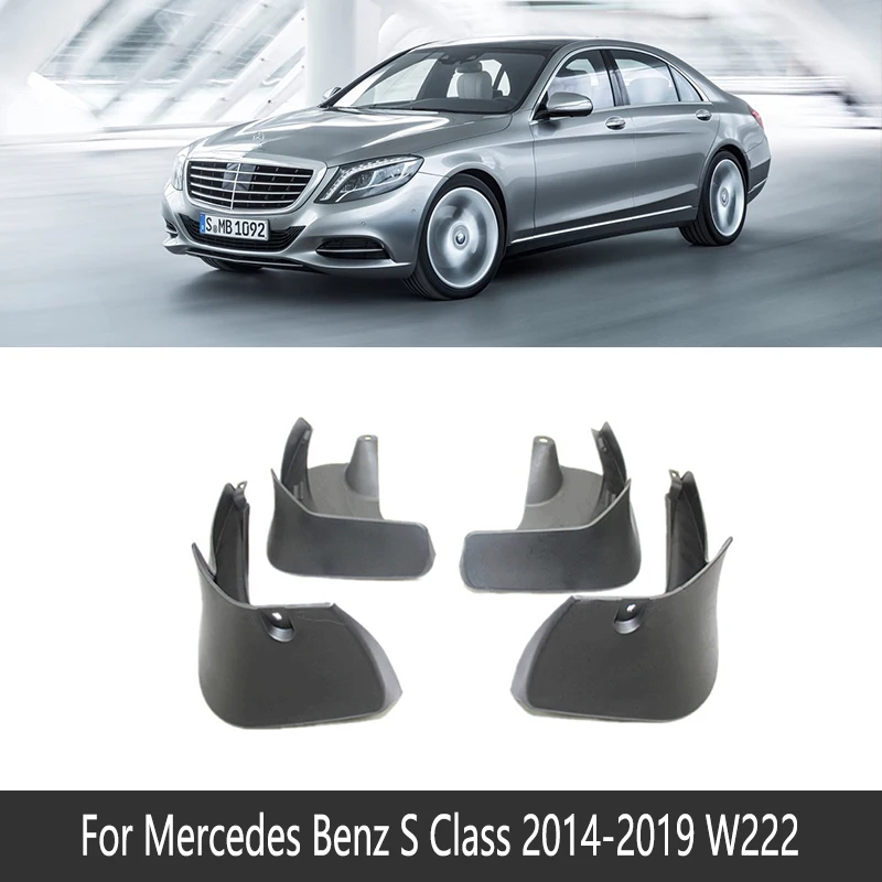 Брызговик для Mercedes Benz S Class W221 V221 W222 2006~ брызговик откидная крышка аксессуары 2010 S350 S400 S450 - Название цвета: 2014-2019 W222