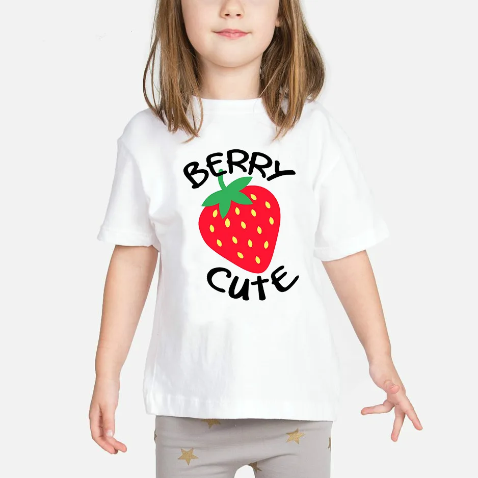 Одежда для маленьких девочек Футболка с принтом 2019 детская одежда милый Вишневый