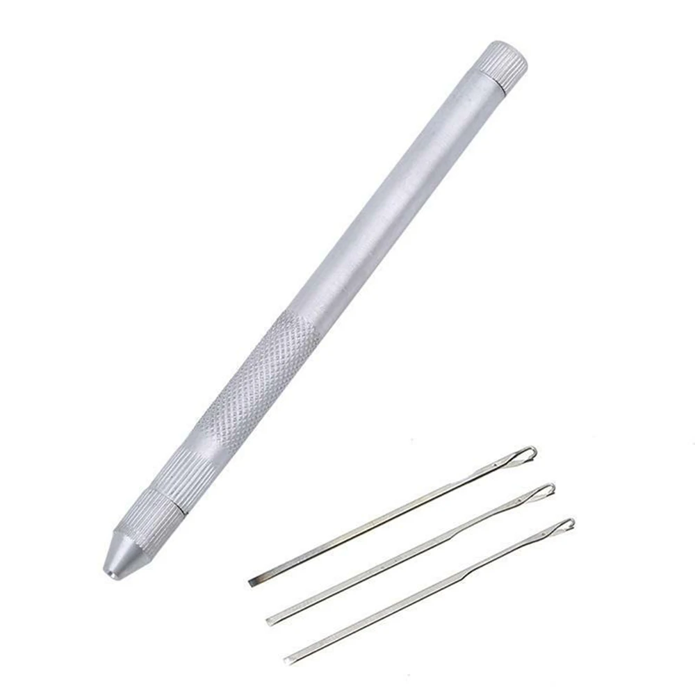 Игла для волос быстрое вязание крючком 3 крючка 1 латунный держатель изготовления