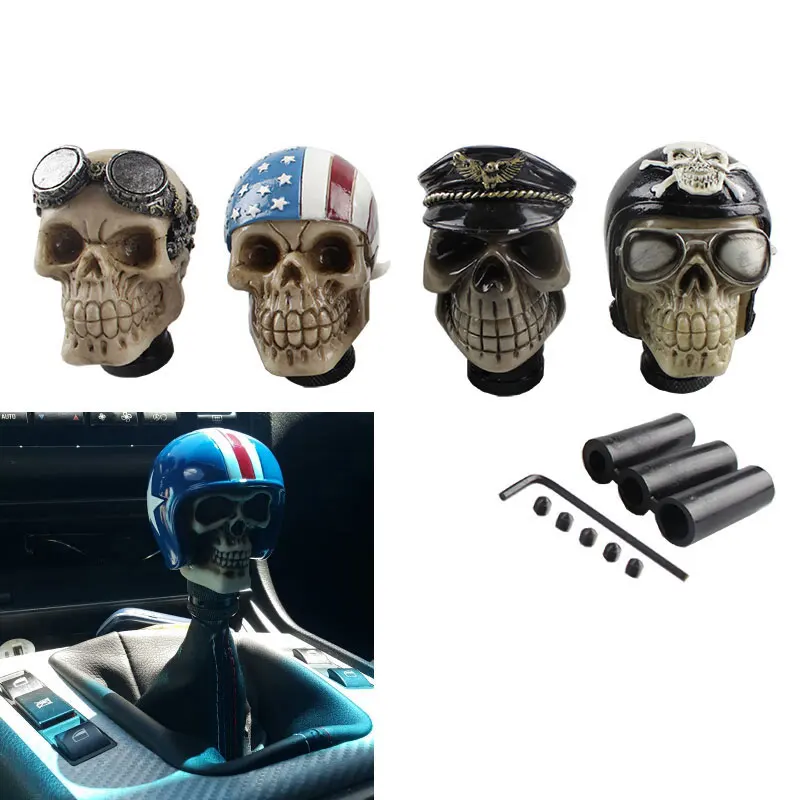 

Gear Shift Knob Universal Car Gear Shift Knobs Skull Head Resin Gear Manual Transmission Gear Shift Knob Shifter Lever SFN044