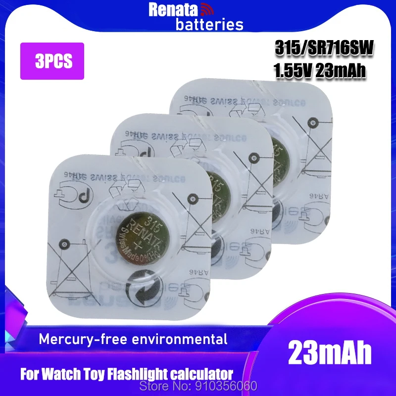 3 шт. часы renata с оксидом серебра 315 SR716SW 716 1 55 V 100% оригинальный бренд renata716