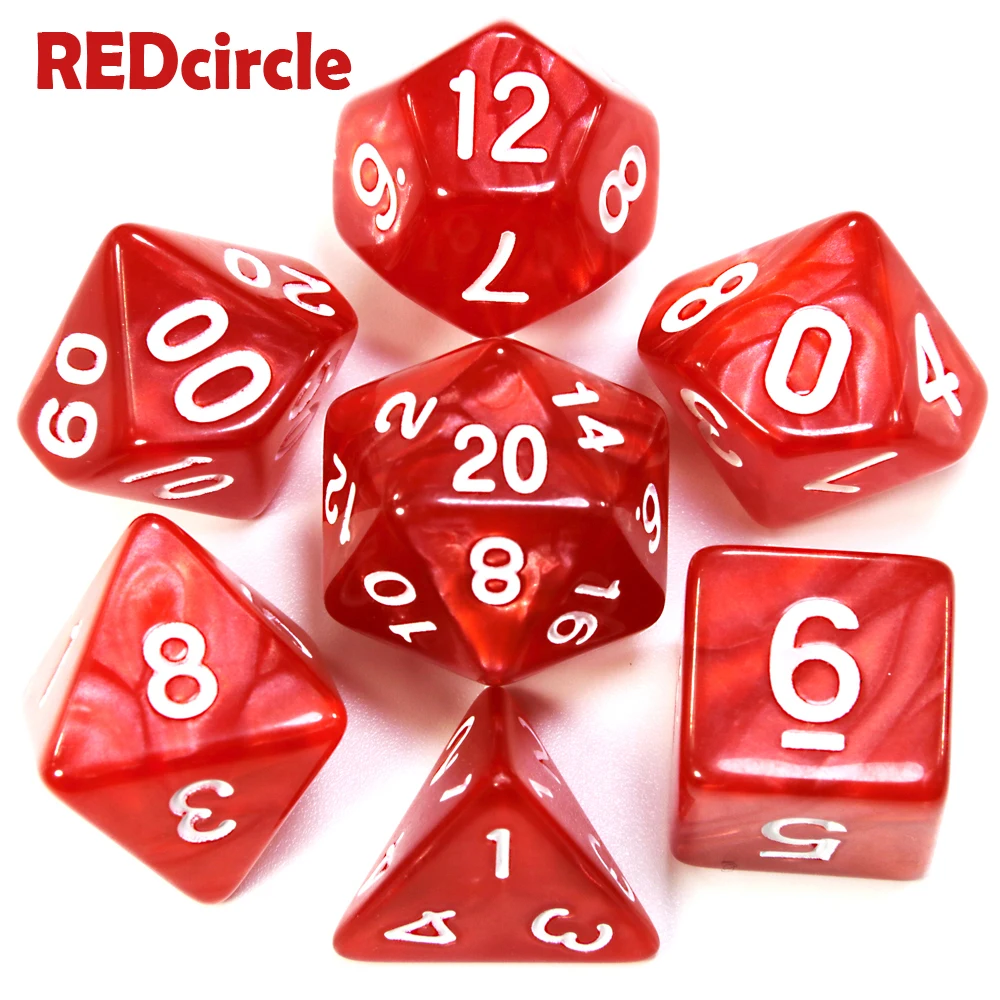 Продвижение Высокое качество 7 шт набор игральных костей с перламутровым