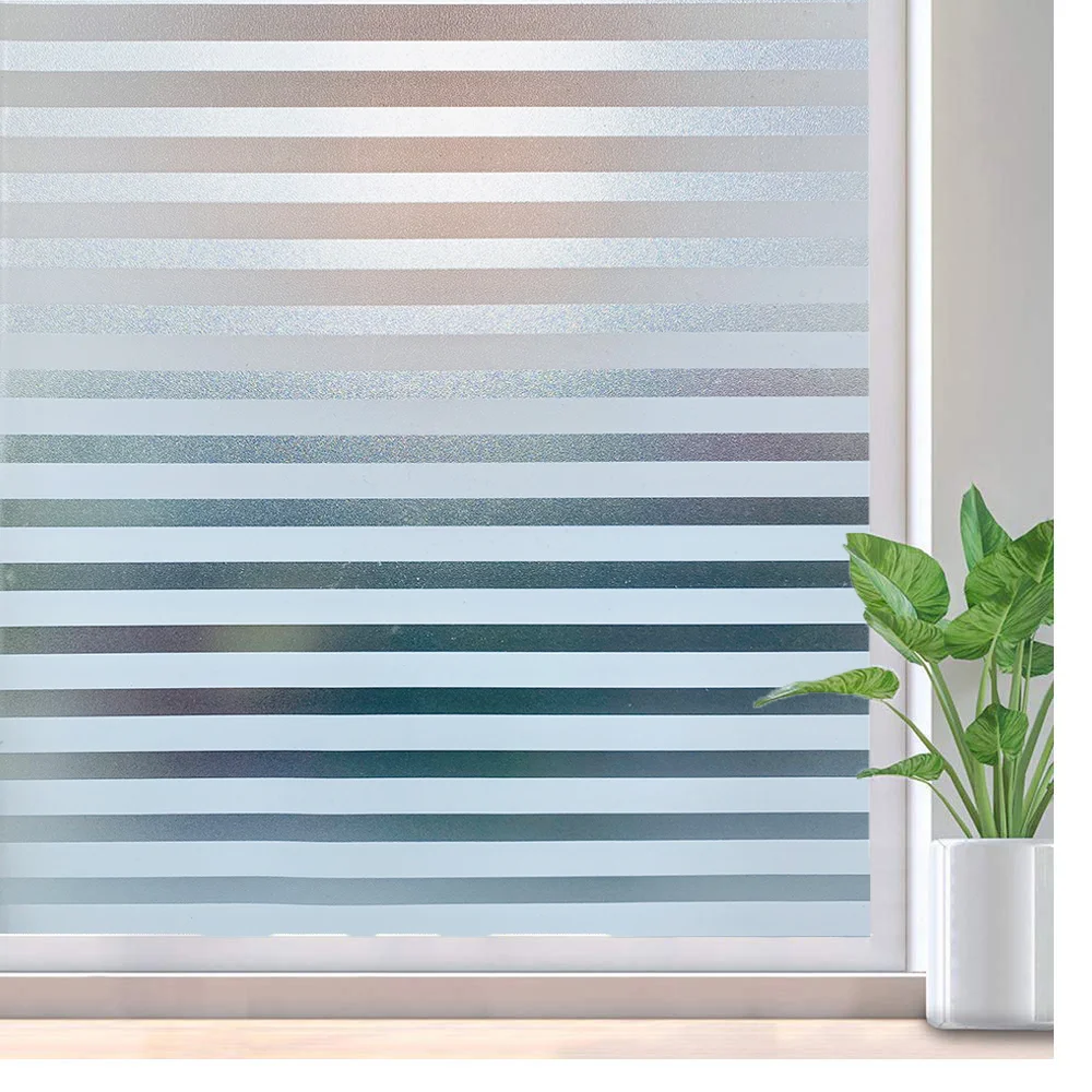 

3D Privacy Decorative Window Tint Film,Vinyl Frosted Opaque Window Decals,Static Cling Light Blocking Heat Protection for Window