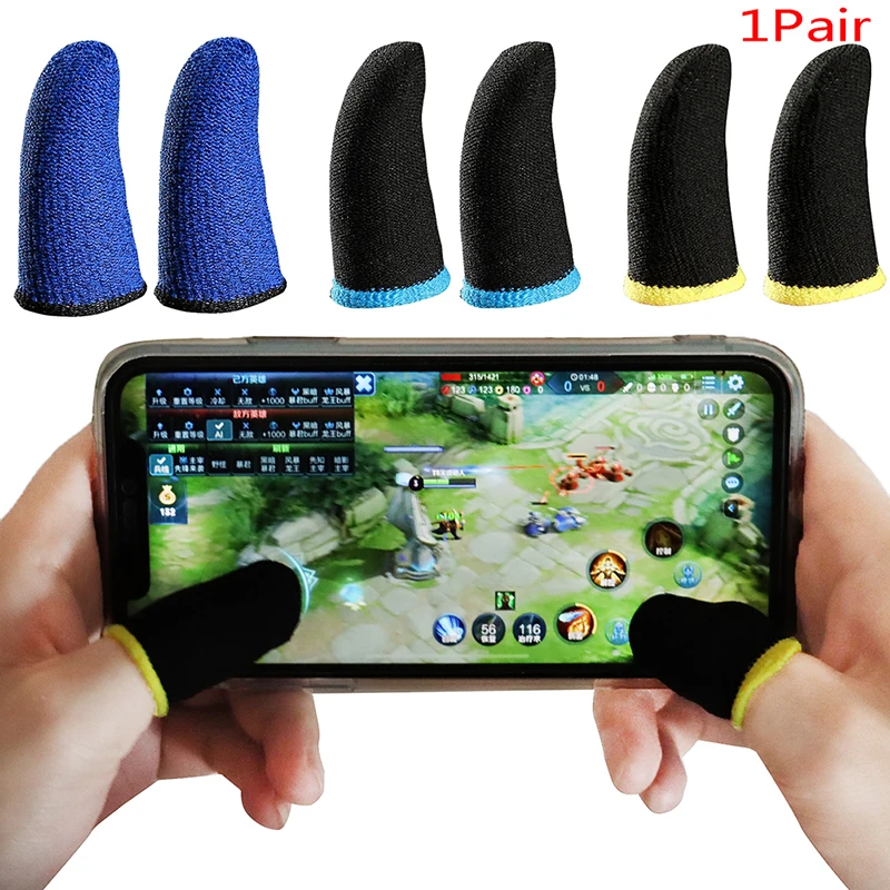 

2pcs/set Mobile Game Sweat-proof Fingers Gloves Touch Screen Thumbs Finger Sleeve for PUBG Phone Gaming Accessories