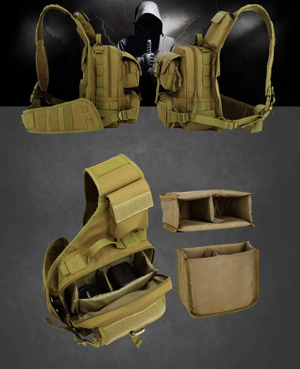 SINAIRSOFT Открытый спорт Альпинизм 800D нейлоновая тактическая сумка одно плечо Слинг Грудь Кемпинг военный рюкзак армейские сумки LY0040
