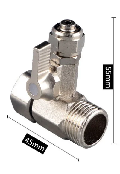 Сверхмощный RO переходник питательной воды 1/2 "до 1/4" шаровой кран подачи