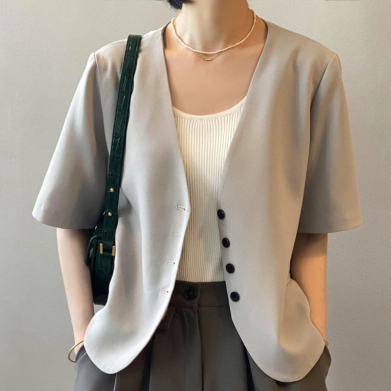 

Alien Kitty 2021 Summer New Women Blazer Coat Casual Jacket Fashion Gentle Button Solid Elegant Female Office Lady Short