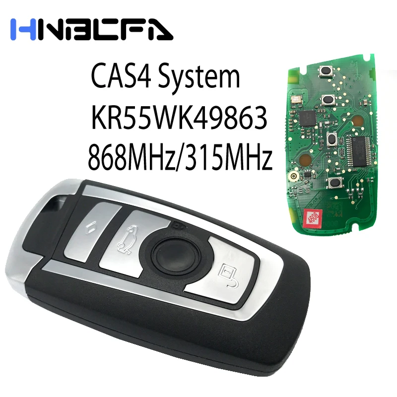 

4 Buttons Remote Control Key For BMW 3 5 7 Series 2009-2016 CAS4 F System Fob KR55WK49863 pcf7945 315/868Mhz