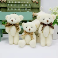 12 piece cute mini doll bear kids birthday gift plush toys bear bow tie soft 10 styles bears party wedding banquet decor 1213cm