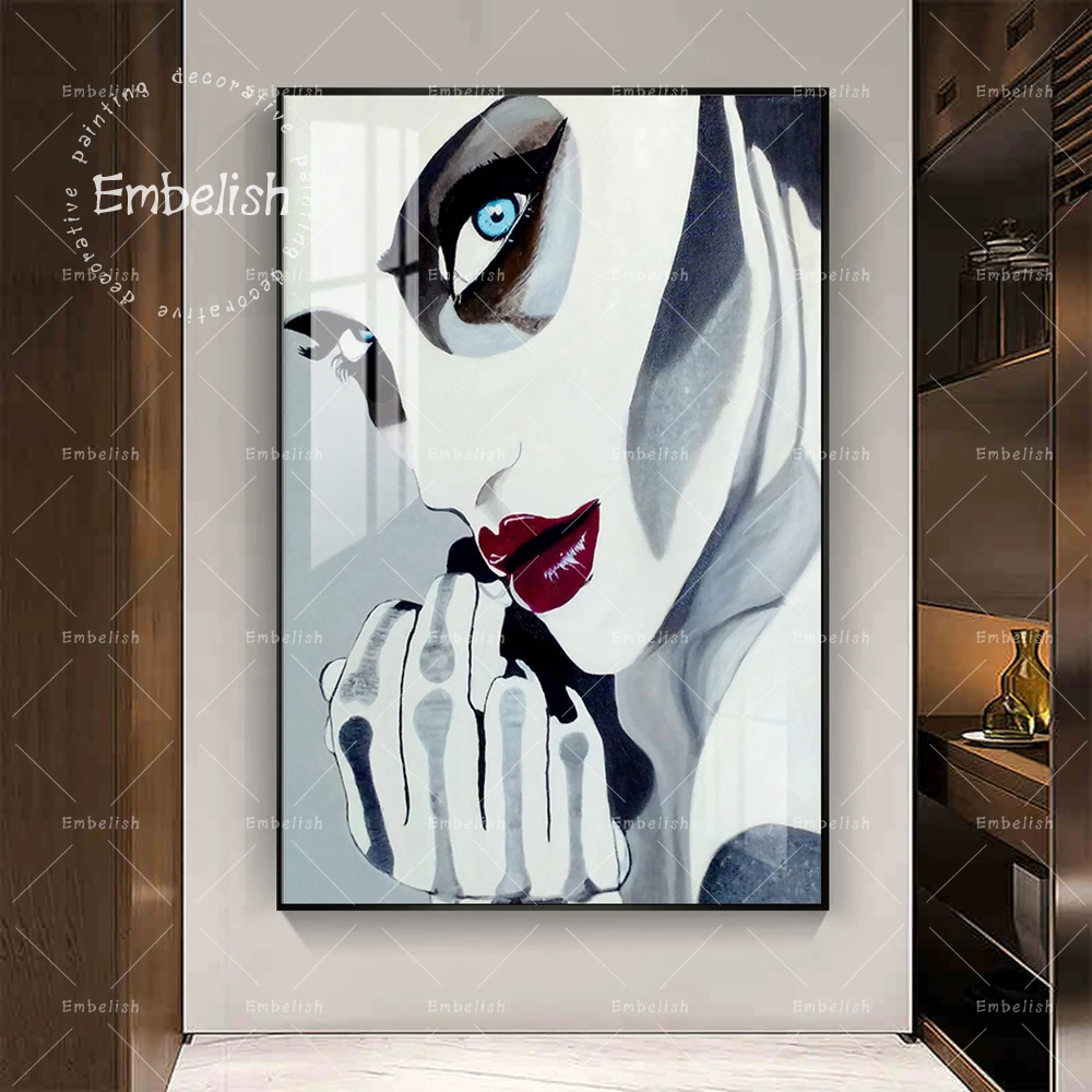 

1 Pieces Graffiti Street Artworks For Living Room Woman Portrait Abstract HD Print On Canvas Oil Paintings Home Decor Pictures