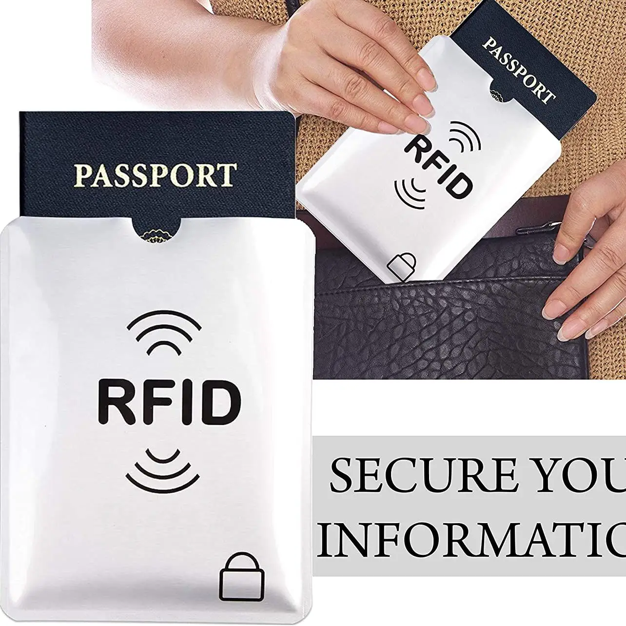 100 шт. защитный Алюминиевый Чехол для паспорта с блокировкой радиочастотной