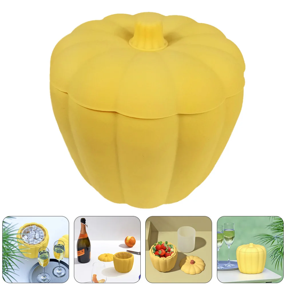 

1pc Silicone Pumpkin Ice Bucket Beer Ice Bucket Champagne Ice Bucket (Yellow)